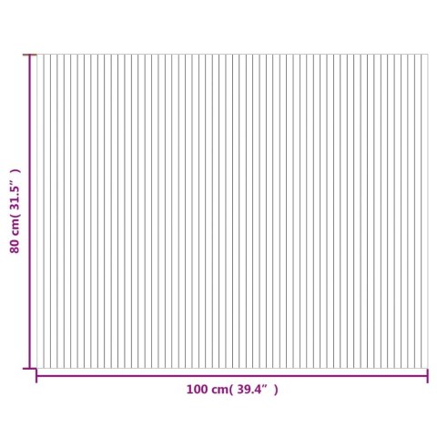 DYWAN PROSTOKĄTNY SZARY 80X100CM BAMBUSOWY