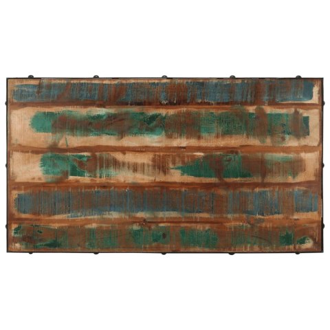 STOLIK KAWOWY NA KÓŁKACH LITE DREWNO Z ODZYSKU 100X55X26CM