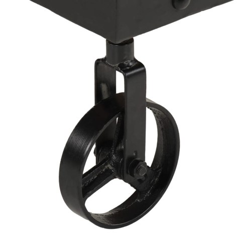 STOLIK KAWOWY NA KÓŁKACH LITE DREWNO Z ODZYSKU 100X55X26CM