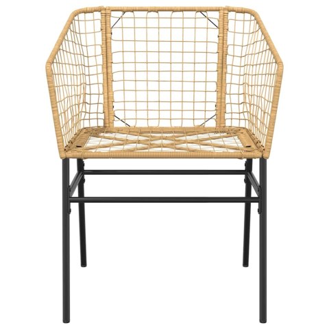 3-CZĘŚCIOWY ZESTAW OBIADOWY DO OGRODU BRĄZOWY POLIRATTAN SZKŁO