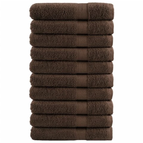 RĘCZNIKI PREMIUM SOLUND 10 SZT. BRĄZOWE 100X200CM