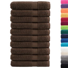 RĘCZNIKI PREMIUM SOLUND 10 SZT. BRĄZOWE 100X200CM