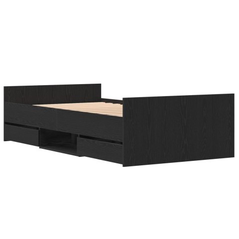 ŁÓŻKO BEZ MATERACA CZARNY DĄB 90X190CM