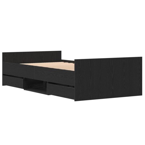 ŁÓŻKO BEZ MATERACA CZARNY DĄB 90X190CM