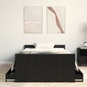 RAMA ŁÓŻKA BEZ MATERACA CZARNY DĄB 90X200CM Z DREWNA INŻYNIERYJNEGO