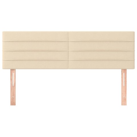 ZAGŁÓWKI DO ŁÓŻKA 2 SZT. KREMOWE 72X5X78/88CM TKANINA