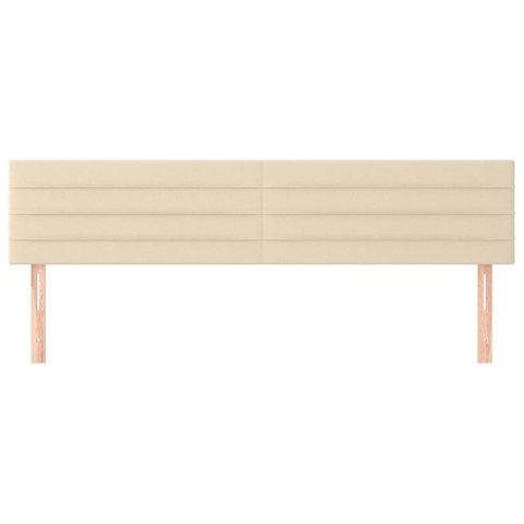 ZAGŁÓWKI DO ŁÓŻKA 2 SZT. KREMOWE 80X5X78/88CM TKANINA