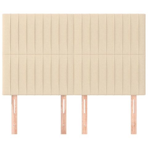VidaXL Zagłówki do łóżka, 4 szt., kremowe, 72x5x78/88 cm, tkanina