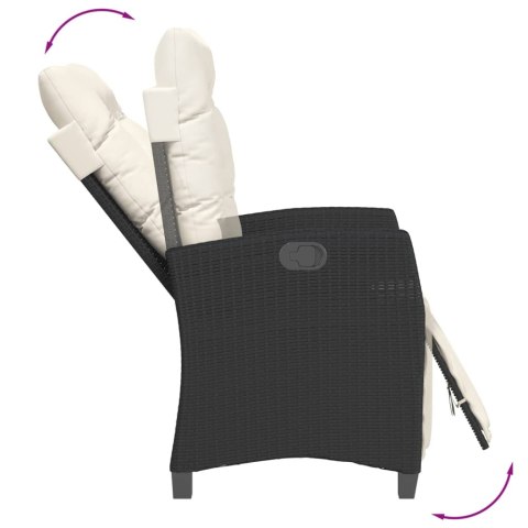 7-CZ. ZESTAW MEBLI OGRODOWYCH Z PODUSZKAMI CZARNY POLIRATTAN