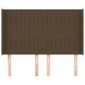 VidaXL Zagłówek uszak, ciemnobrązowy, 147x16x118/128 cm, tkanina