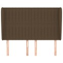 VidaXL Zagłówek uszak, ciemnobrązowy, 147x23x118/128 cm, tkanina