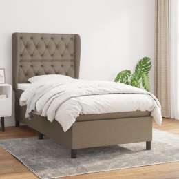 VidaXL Łóżko kontynentalne z materacem, taupe, tkanina, 80x200 cm