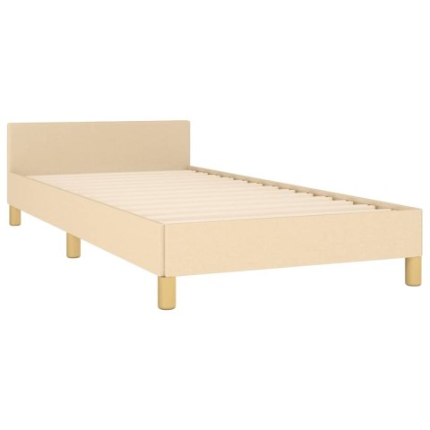 RAMA ŁÓŻKA BEZ MATERACA KREMOWA 80X200CM TKANINA