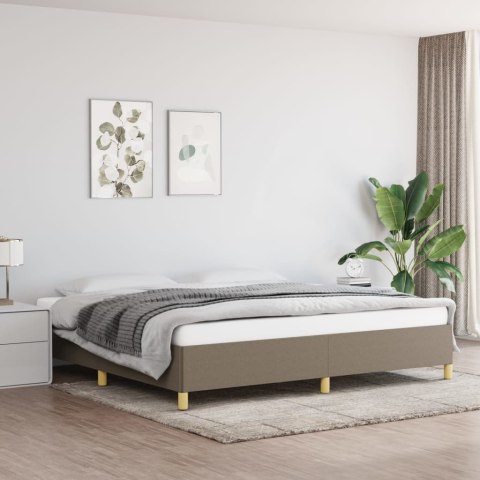 RAMA ŁÓŻKA BEZ MATERACA TAUPE 200X200CM OBITA TKANINĄ