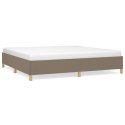 RAMA ŁÓŻKA BEZ MATERACA TAUPE 200X200CM OBITA TKANINĄ