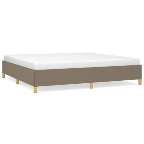 RAMA ŁÓŻKA BEZ MATERACA TAUPE 200X200CM OBITA TKANINĄ
