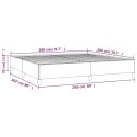 RAMA ŁÓŻKA BEZ MATERACA TAUPE 200X200CM OBITA TKANINĄ