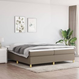 VidaXL Łóżko kontynentalne z materacem, taupe, tkanina, 200x200 cm