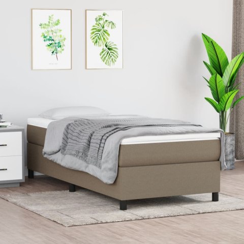 VidaXL Łóżko kontynentalne z materacem, taupe, tkanina, 80x200 cm
