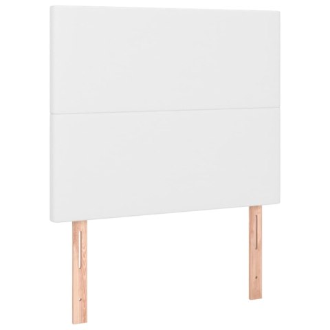 ŁÓŻKO KONTYNENTALNE Z MATERACEM BIAŁE EKOSKÓRA 90X190CM