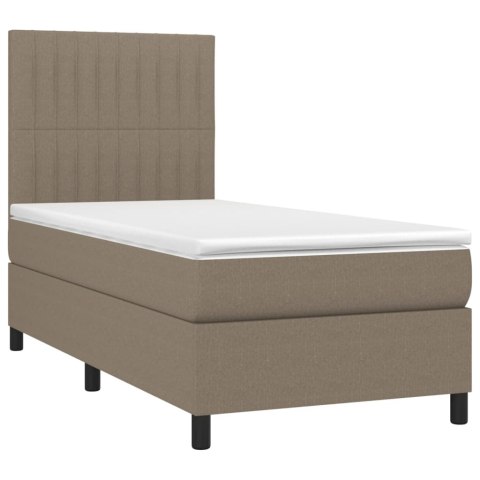 VidaXL Łóżko kontynentalne z materacem, taupe, 80x200 cm, tkanina