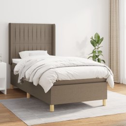 VidaXL Łóżko kontynentalne z materacem, taupe, tkanina, 80x200 cm