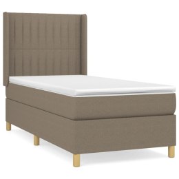 VidaXL Łóżko kontynentalne z materacem, taupe, tkanina, 80x200 cm