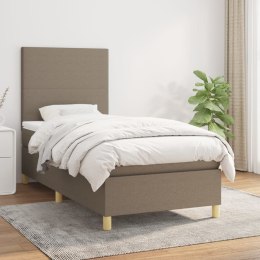 ŁÓŻKO KONTYNENTALNE Z MATERACEM TAUPE TKANINA 90X200CM