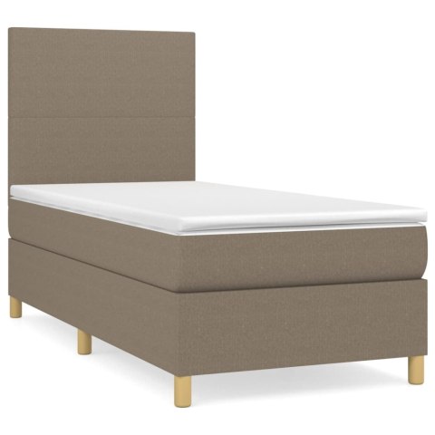 ŁÓŻKO KONTYNENTALNE Z MATERACEM TAUPE TKANINA 90X200CM