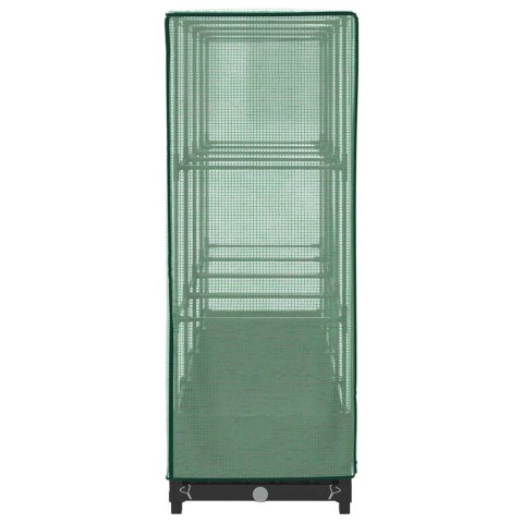 PODWYŻSZONA DONICA ZE SZKLARNIĄ WYGLĄD RATTANU 160X40X123CM