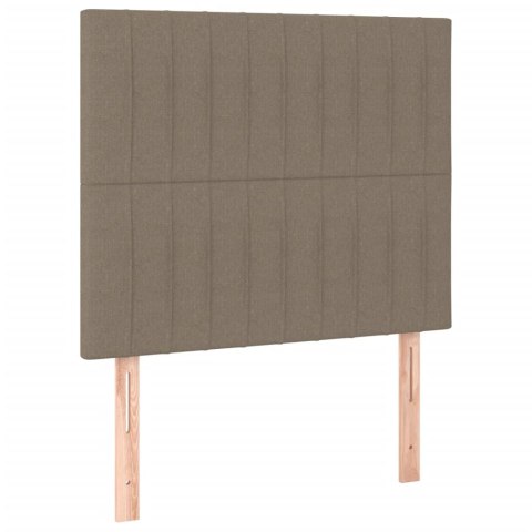 VidaXL Łóżko kontynentalne z materacem, taupe, tkanina, 80x200 cm