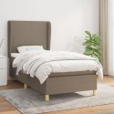 ŁÓŻKO KONTYNENTALNE Z MATERACEM TAUPE TKANINA 90X200CM