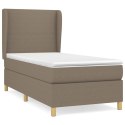 ŁÓŻKO KONTYNENTALNE Z MATERACEM TAUPE TKANINA 90X200CM