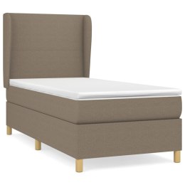 ŁÓŻKO KONTYNENTALNE Z MATERACEM TAUPE TKANINA 90X200CM