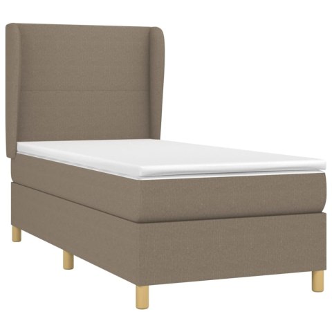 ŁÓŻKO KONTYNENTALNE Z MATERACEM TAUPE TKANINA 90X200CM