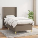 ŁÓŻKO KONTYNENTALNE Z MATERACEM TAUPE TKANINA 90X200CM