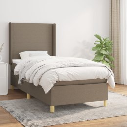 ŁÓŻKO KONTYNENTALNE Z MATERACEM TAUPE TKANINA 90X200CM