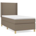 ŁÓŻKO KONTYNENTALNE Z MATERACEM TAUPE TKANINA 90X200CM