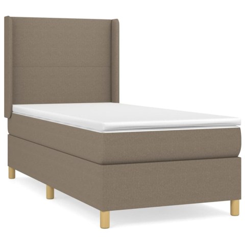 ŁÓŻKO KONTYNENTALNE Z MATERACEM TAUPE TKANINA 90X200CM