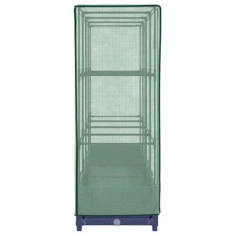 PODWYŻSZONA DONICA ZE SZKLARNIĄ WYGLĄD RATTANU 160X40X123CM