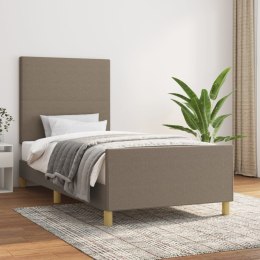 RAMA ŁÓŻKA BEZ MATERACA TAUPE 90X190CM TKANINA