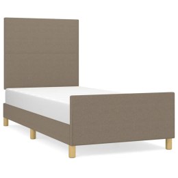 RAMA ŁÓŻKA BEZ MATERACA TAUPE 90X190CM TKANINA