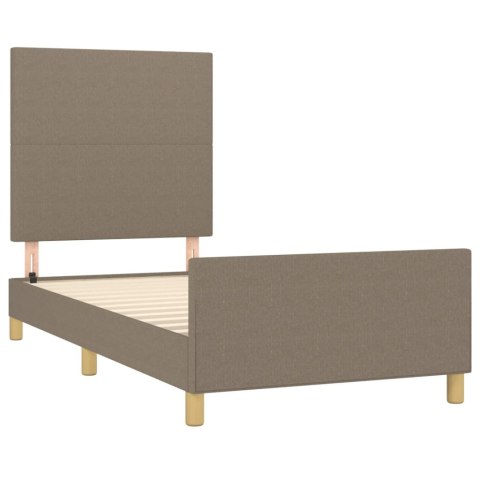 RAMA ŁÓŻKA BEZ MATERACA TAUPE 90X190CM TKANINA