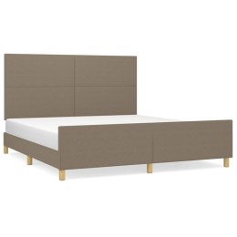 RAMA ŁÓŻKA BEZ MATERACA TAUPE 180X200CM OBITA TKANINĄ