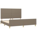 RAMA ŁÓŻKA BEZ MATERACA TAUPE 180X200CM OBITA TKANINĄ