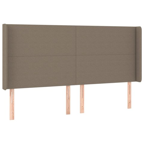 ZAGŁÓWEK DO ŁÓŻKA Z LED TAUPE 183X16X118/128CM TKANINA