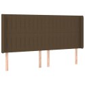 VidaXL Zagłówek uszak, ciemnobrązowy, 183x16x118/128 cm, tkanina