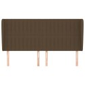 VidaXL Zagłówek uszak, ciemnobrązowy, 183x23x118/128 cm, tkanina