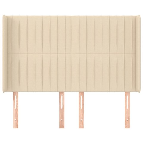 VidaXL Zagłówek uszak, kremowy, 147x16x118/128 cm, tkanina