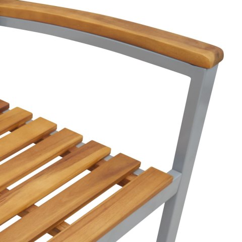 ZESTAW JADALNIANY OGRODOWY 5-CZĘŚCIOWY Z DREWNA AKACJOWEGO I METALU